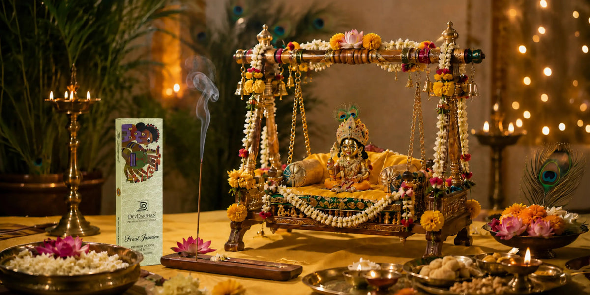 How to Decorate Krishna’s Jhula/Palna at Home — Simple Ideas with Fragrance & Lighting