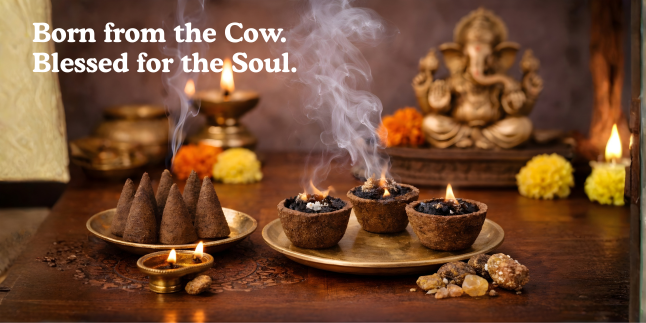The Sacred Tradition of Burning Cow Dung Dhoop Cones