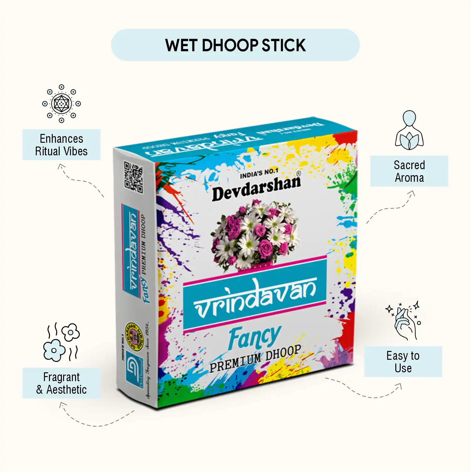 Fancy Vrindavan Premium Wet Dhoop Sticks (20 Sticks) 3