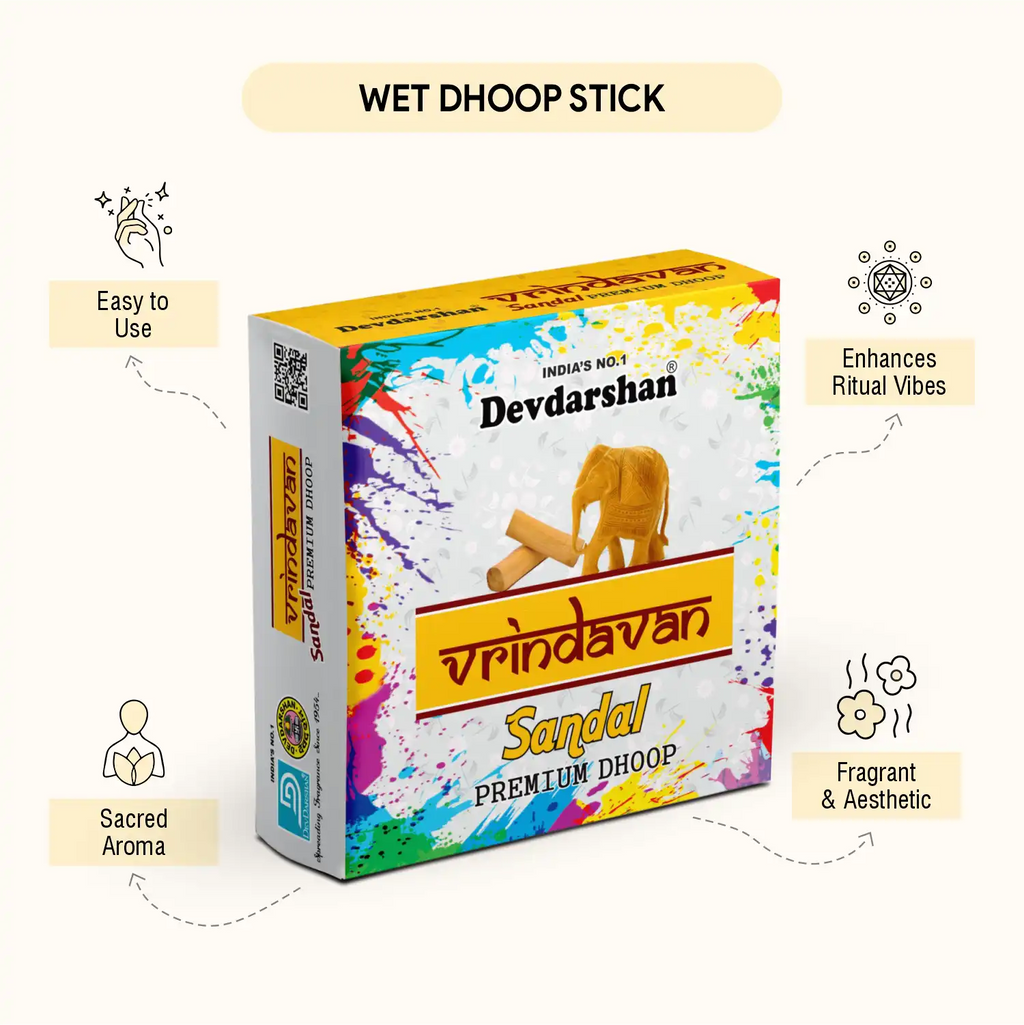Sandal Vrindavan Premium Wet Dhoop Sticks (20 Sticks) 3