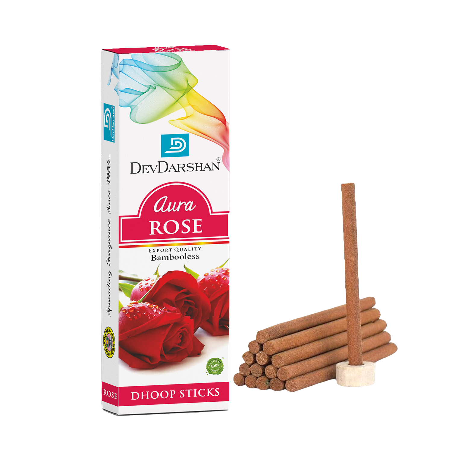 Buy Aura Bambooless Rose Dry Dhoop Sticks – Lasting Aroma