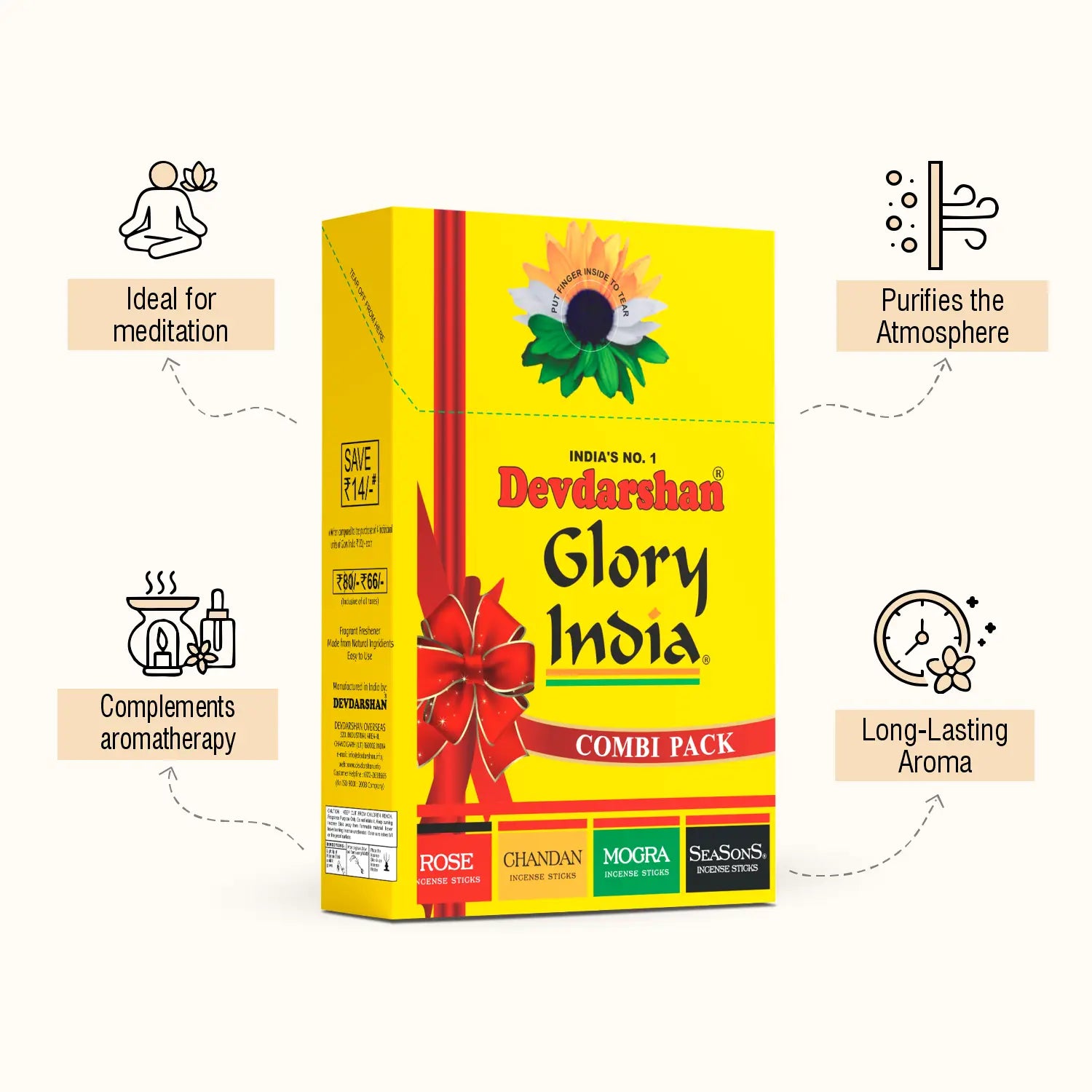 Combo Glory India Incense Sticks (15 Sticks) 3
