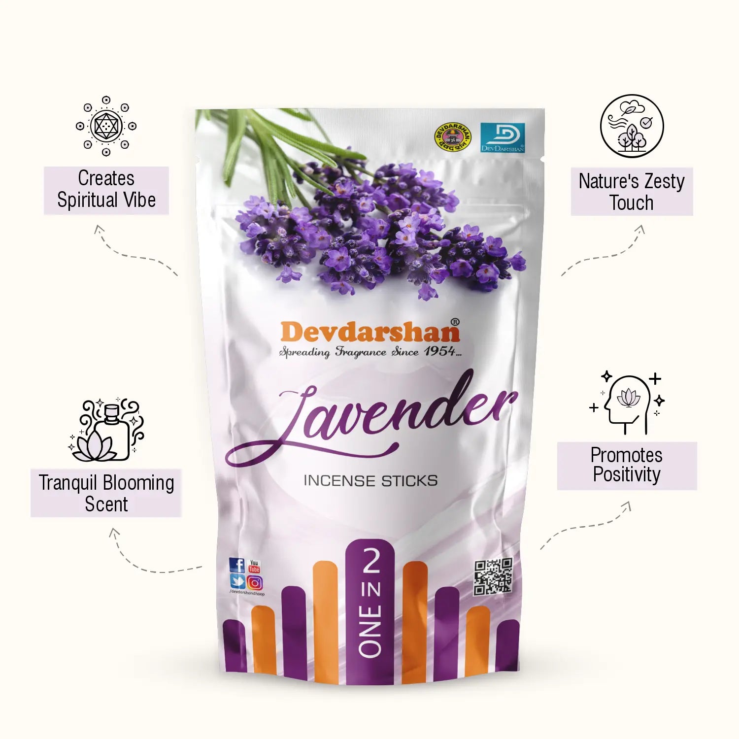 Lavender Incense Sticks Pouch (130g) 3