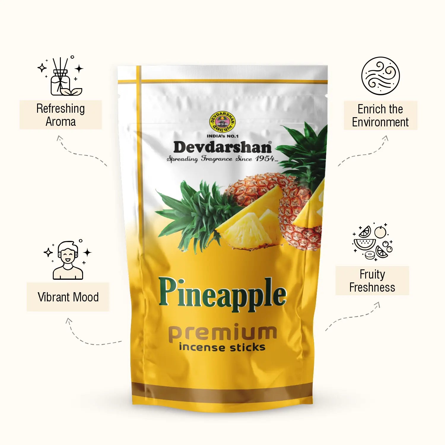 Pineapple Incense Sticks Pouch (130g) 3