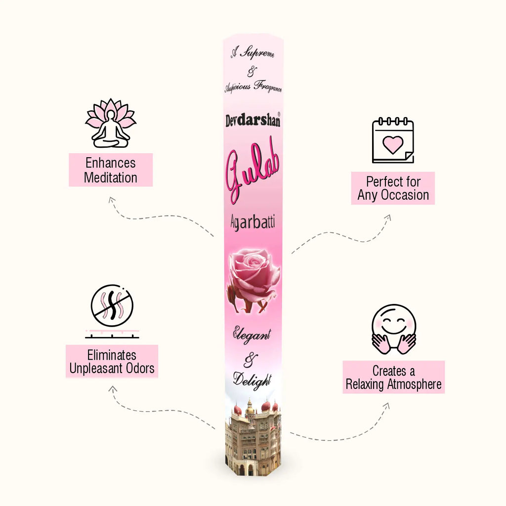 Gulab Incense Sticks Hexa Pack (20g) 3