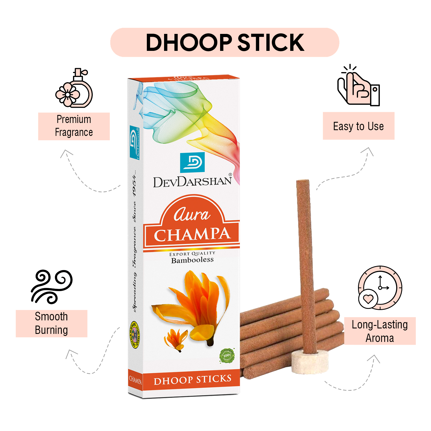 Aura Dry Dhoop Sticks Champa