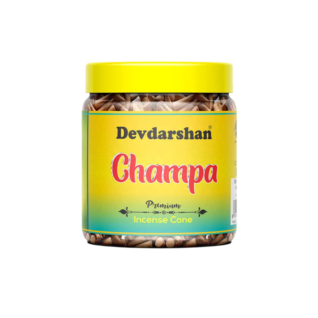 Champa Dhoop Cone Jar - Fresh & Calming Floral Aroma
