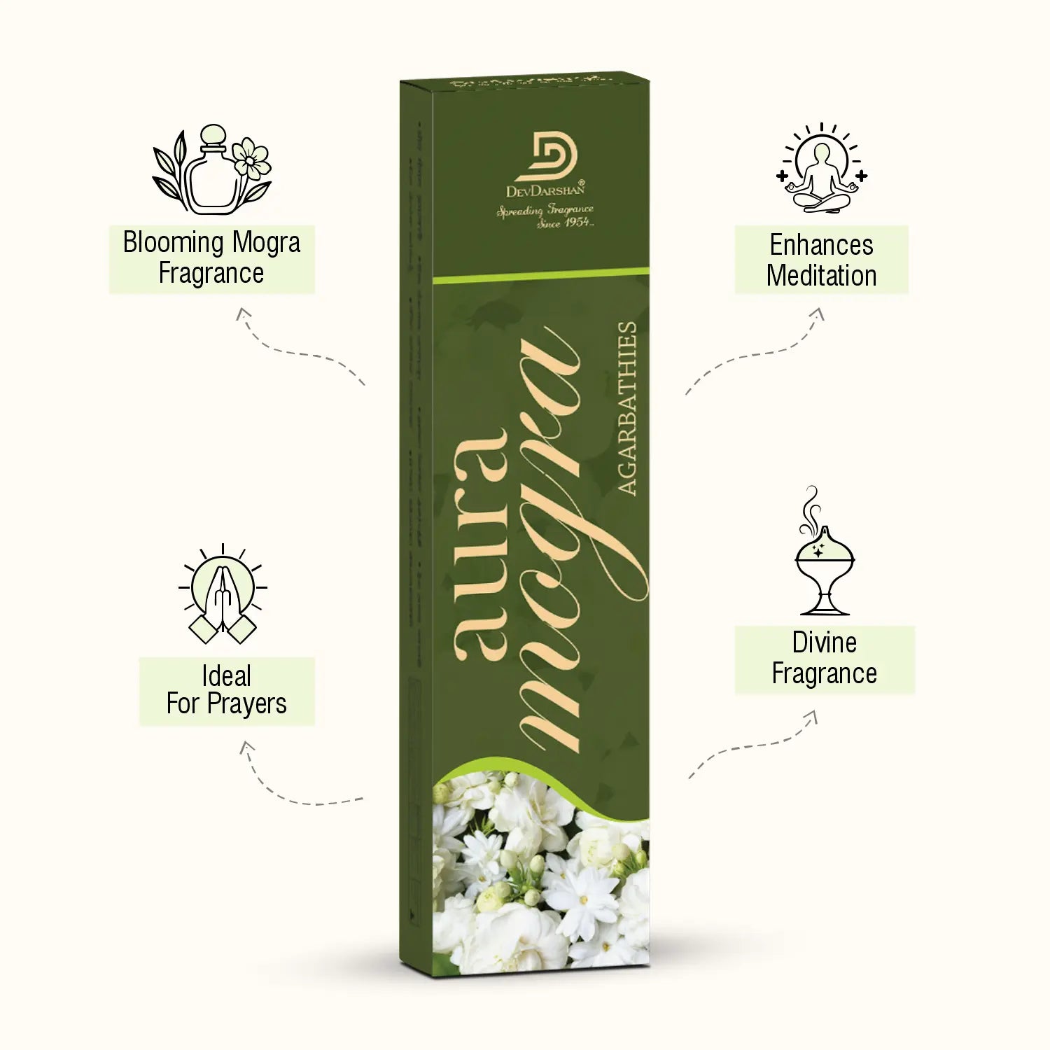 Mogra Aura Incense Sticks (100g) 3