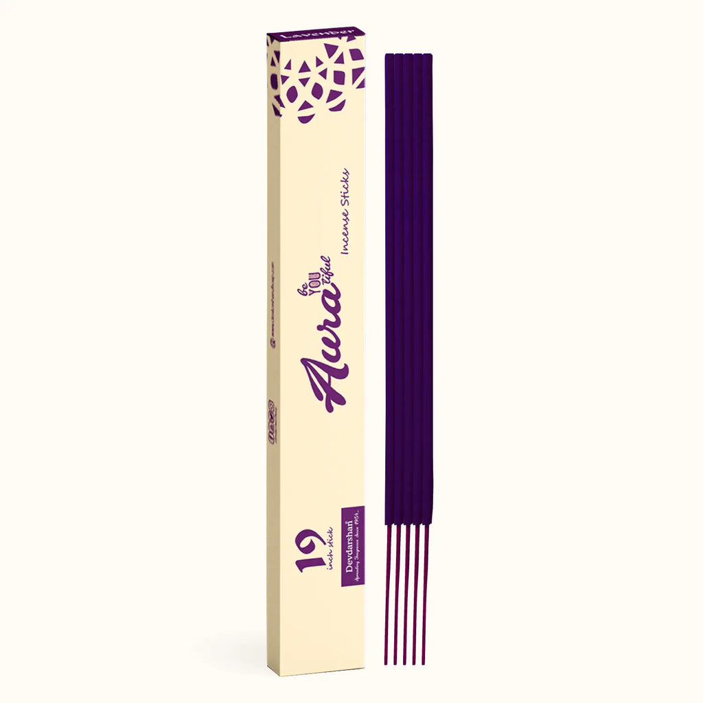 Aura Lavender Long Incense Sticks - Sleep & Mindfulness Aid