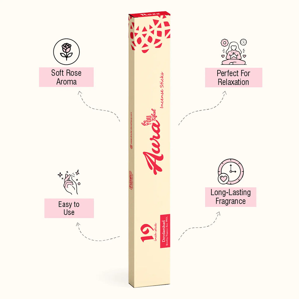 Rose Aura 19 Inch Long Incense Sticks (10 Sticks) 3