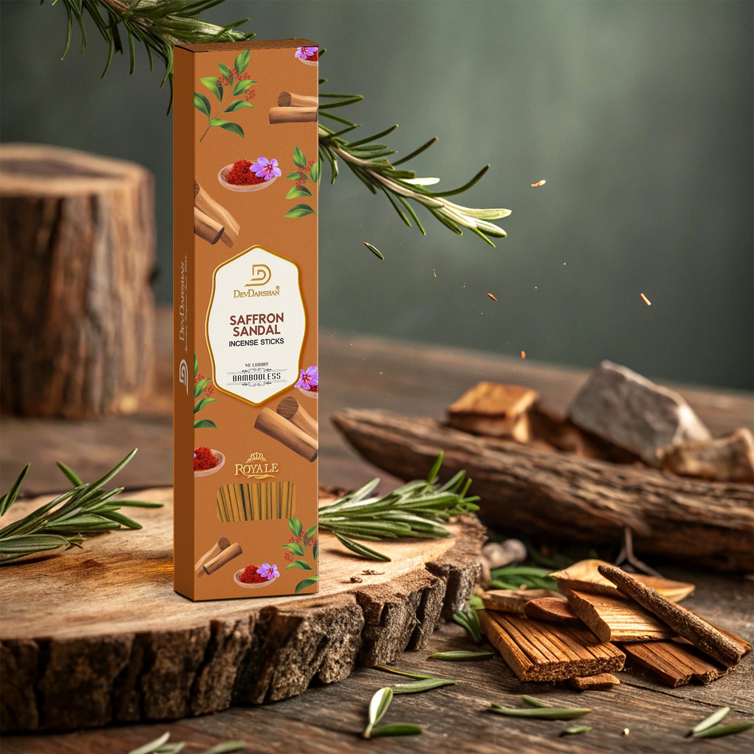 Saffron Sandal Bambooless Incense Sticks 3