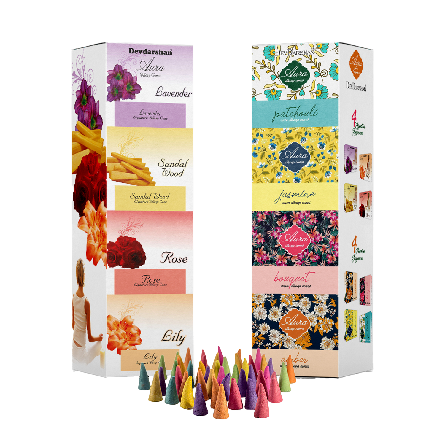 Buy Premium Aura Dhoop Cones – 8 Fragrances Combo Pack