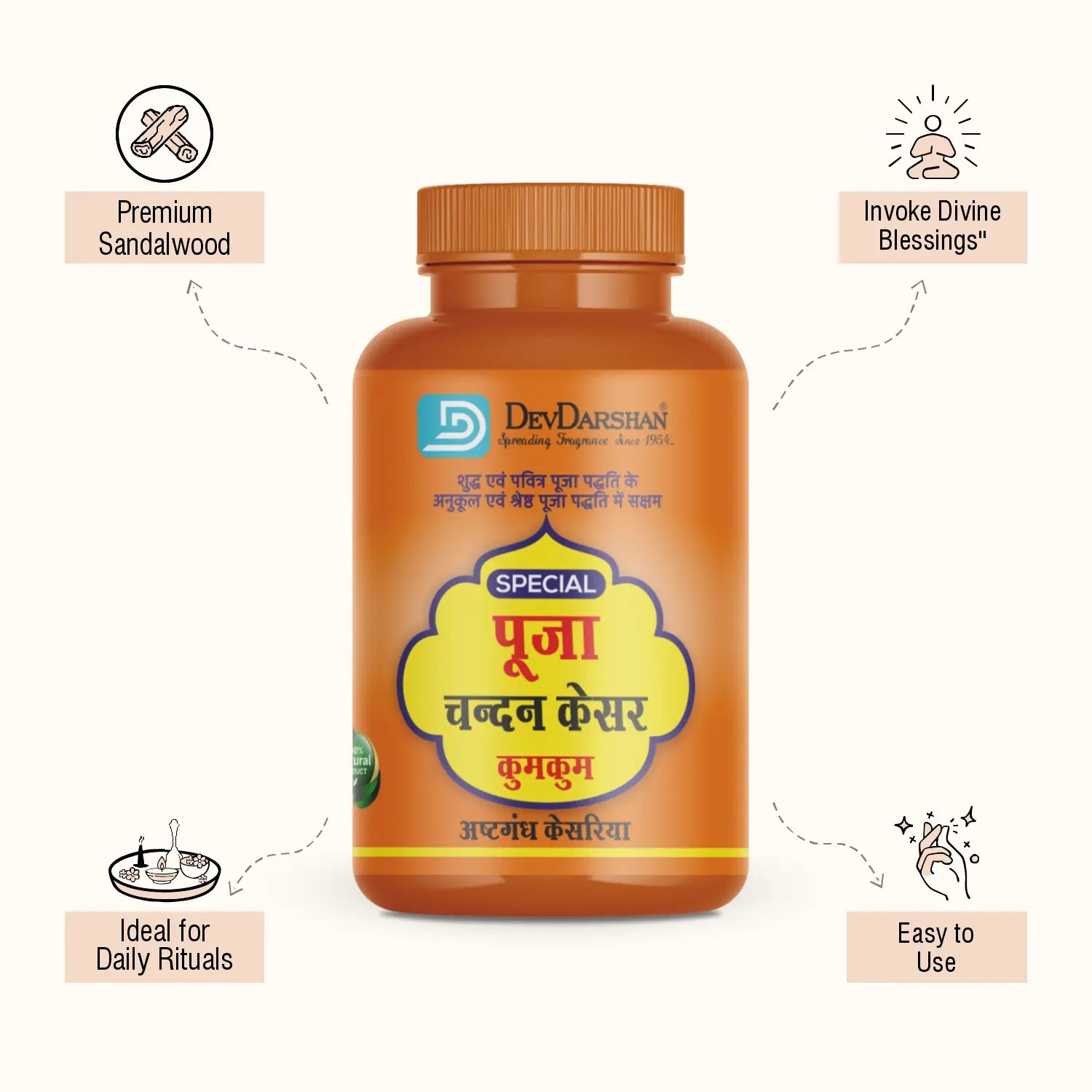 Ashtagandha Kesariya Chandan Tilak (50g) 2