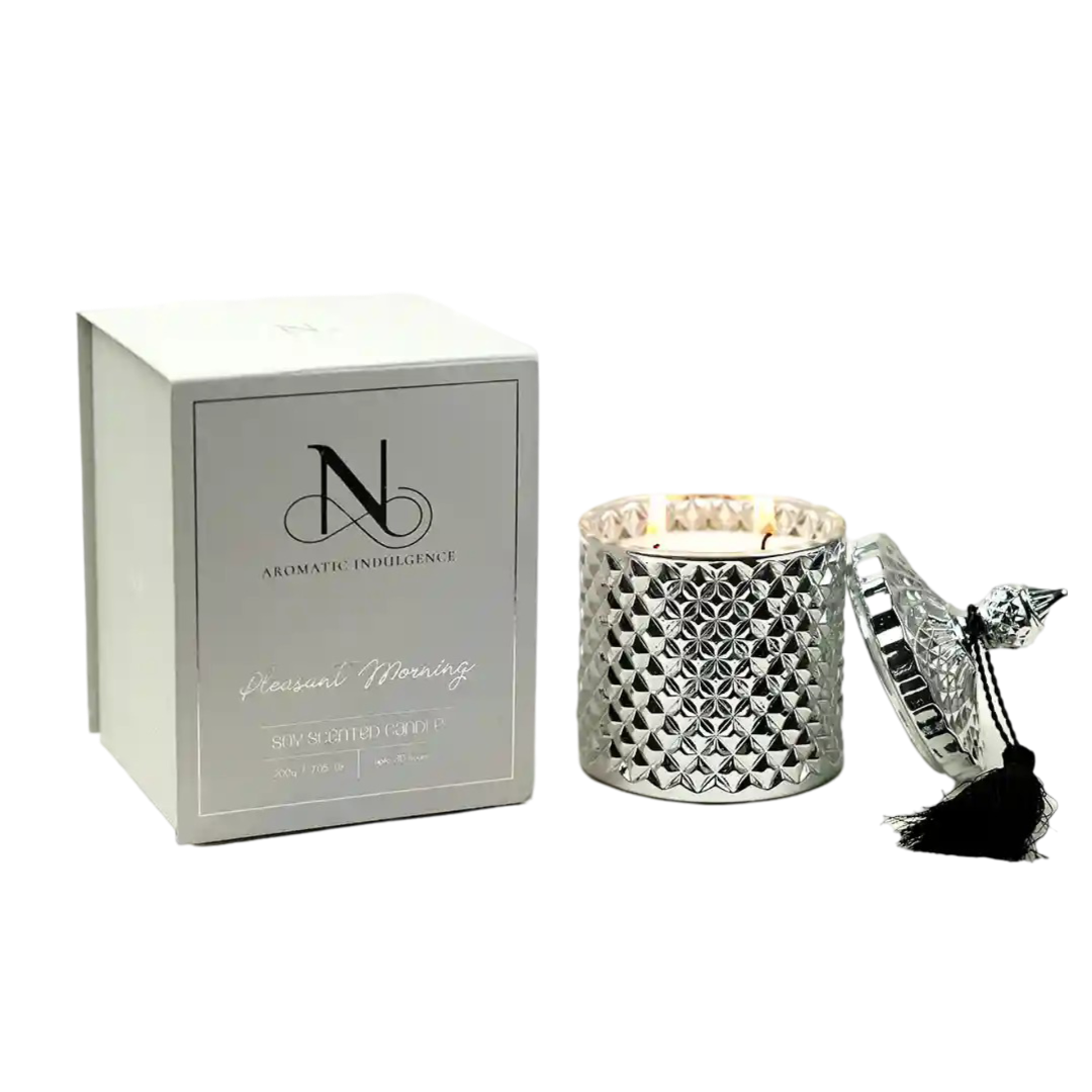Buy Elegant Crystal Jar Pleasant Morning Candle - Daily Comfort