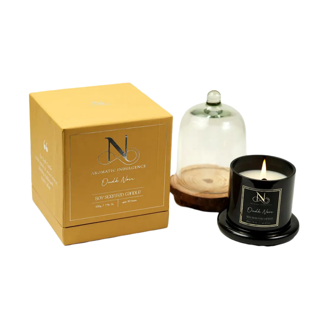 Bell Jar Oudh Noir Soy Candle Online - Deep Luxury Fragrance