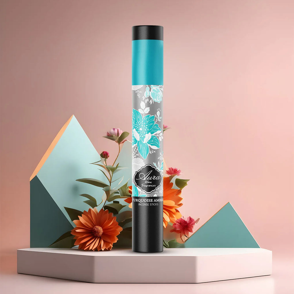 Turquoise Amber Aura Incense Sticks Tube Pack (40g) 4