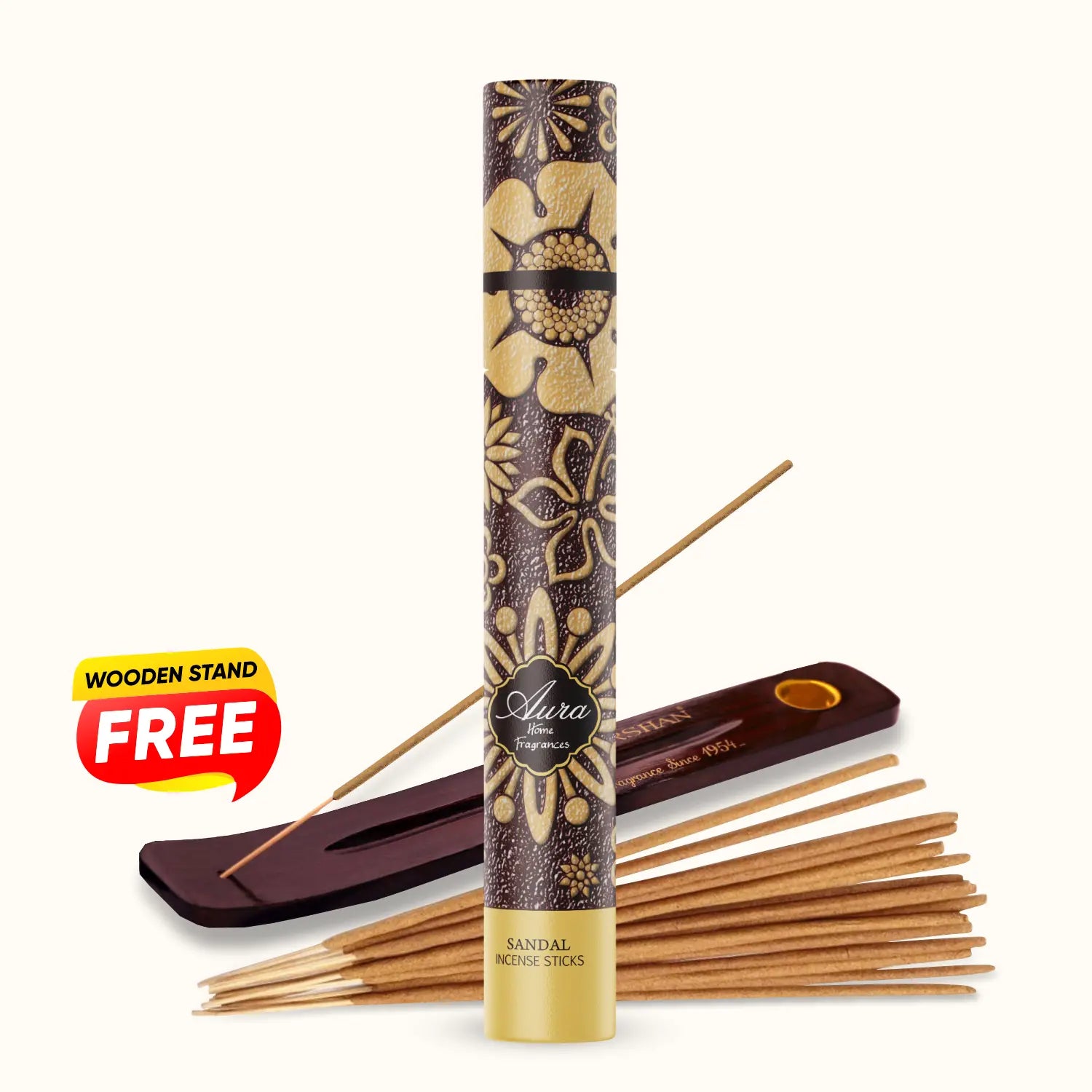 Luxury Aura Sandal Incense Sticks & Free Incense Holder