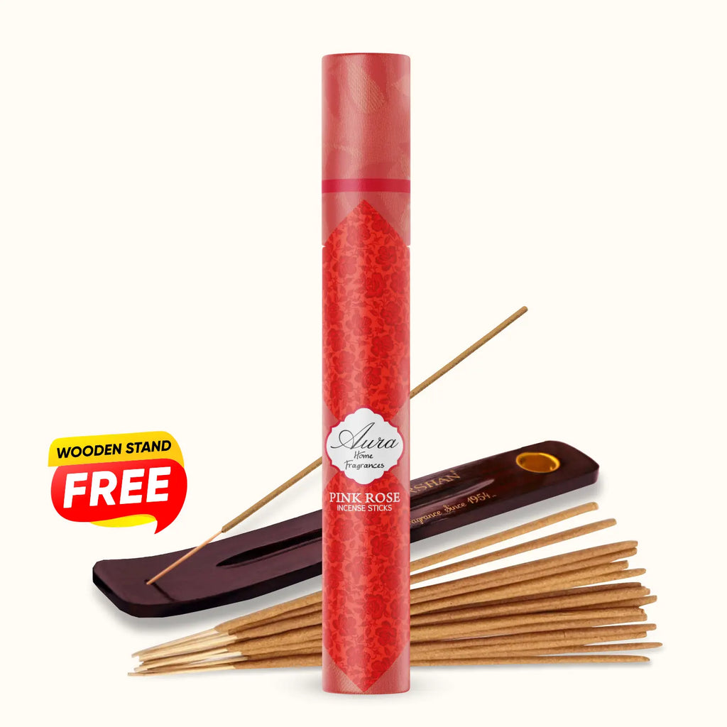 Pink Rose Aura Incense Sticks Tube Pack (40g) 2