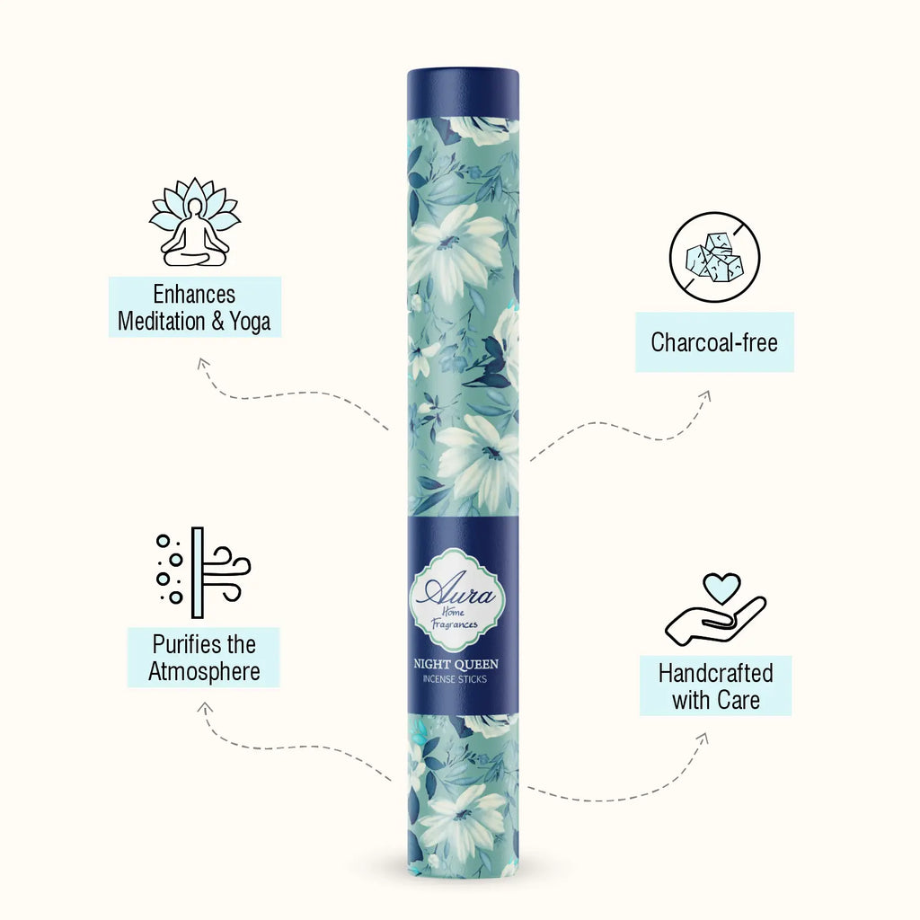 Night Queen Aura Incense Sticks Tube Pack (40g) 3