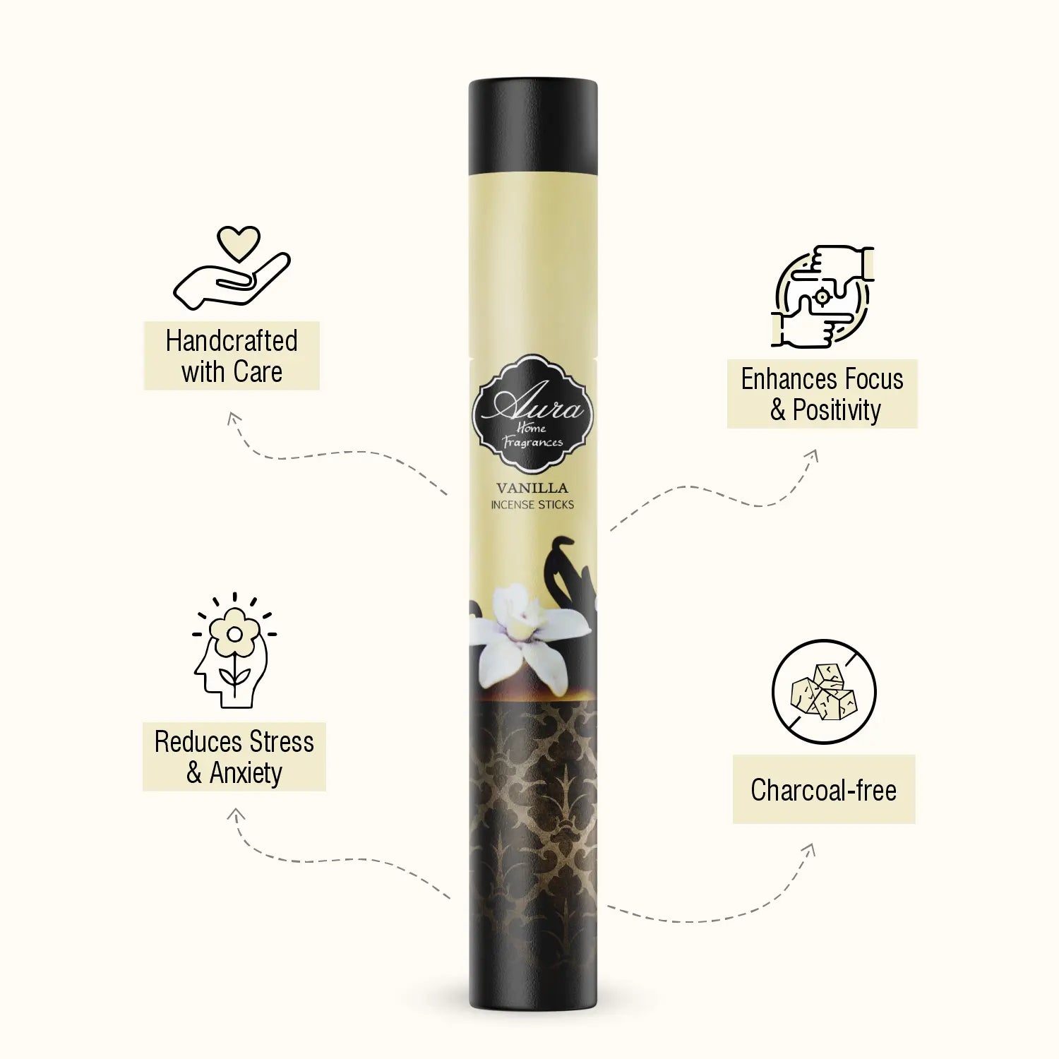 Vanilla Aura Incense Sticks Tube Pack (40g) 3
