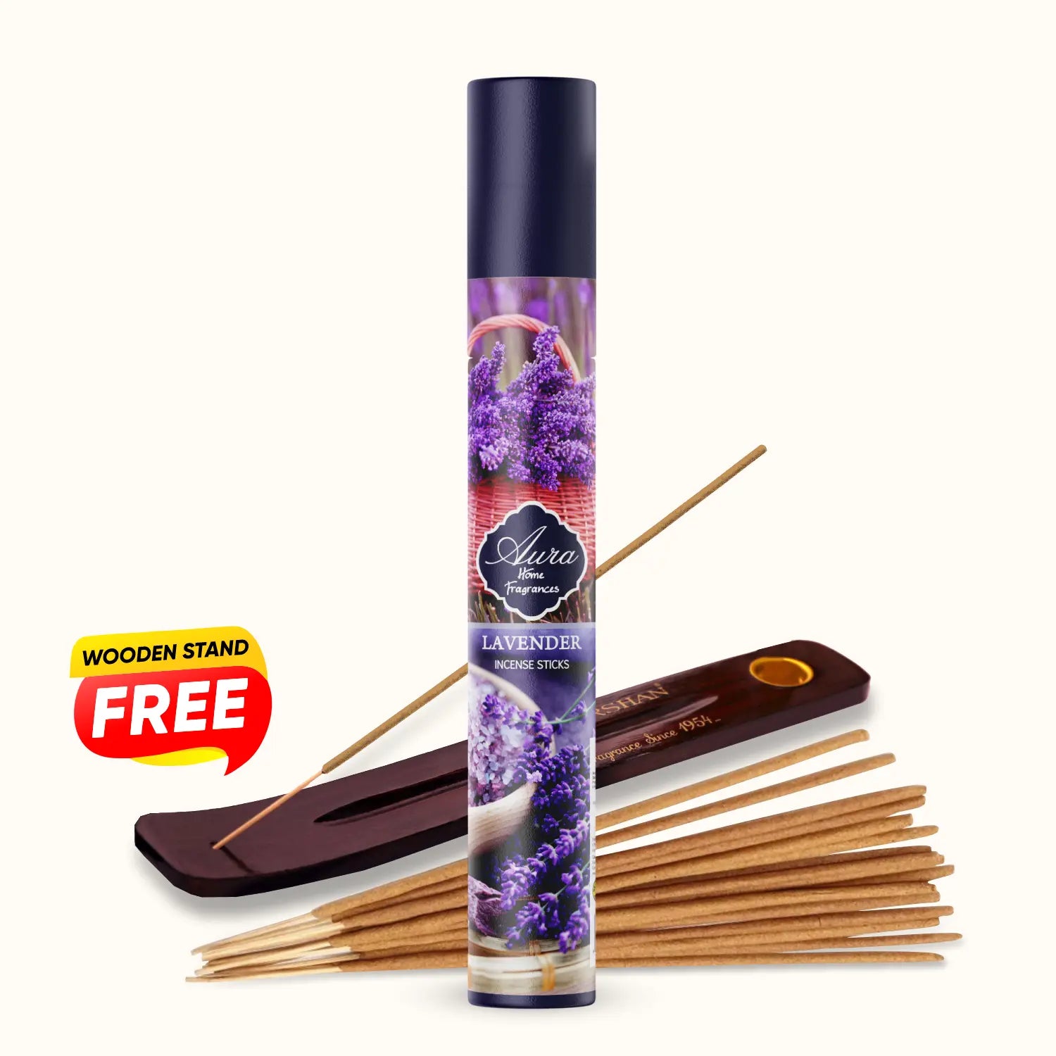 Aura Lavender Incense Sticks Tube Pack & Free Dhoop Holder
