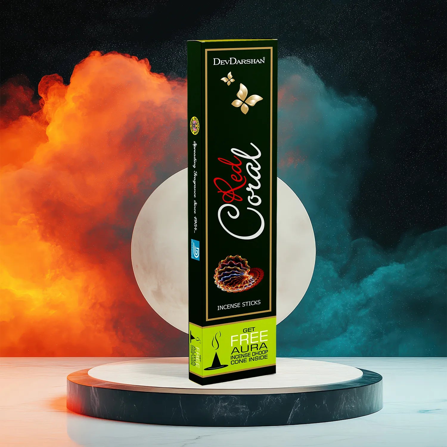 Red Coral Incense Sticks with Free Dhoop Cone (100g)