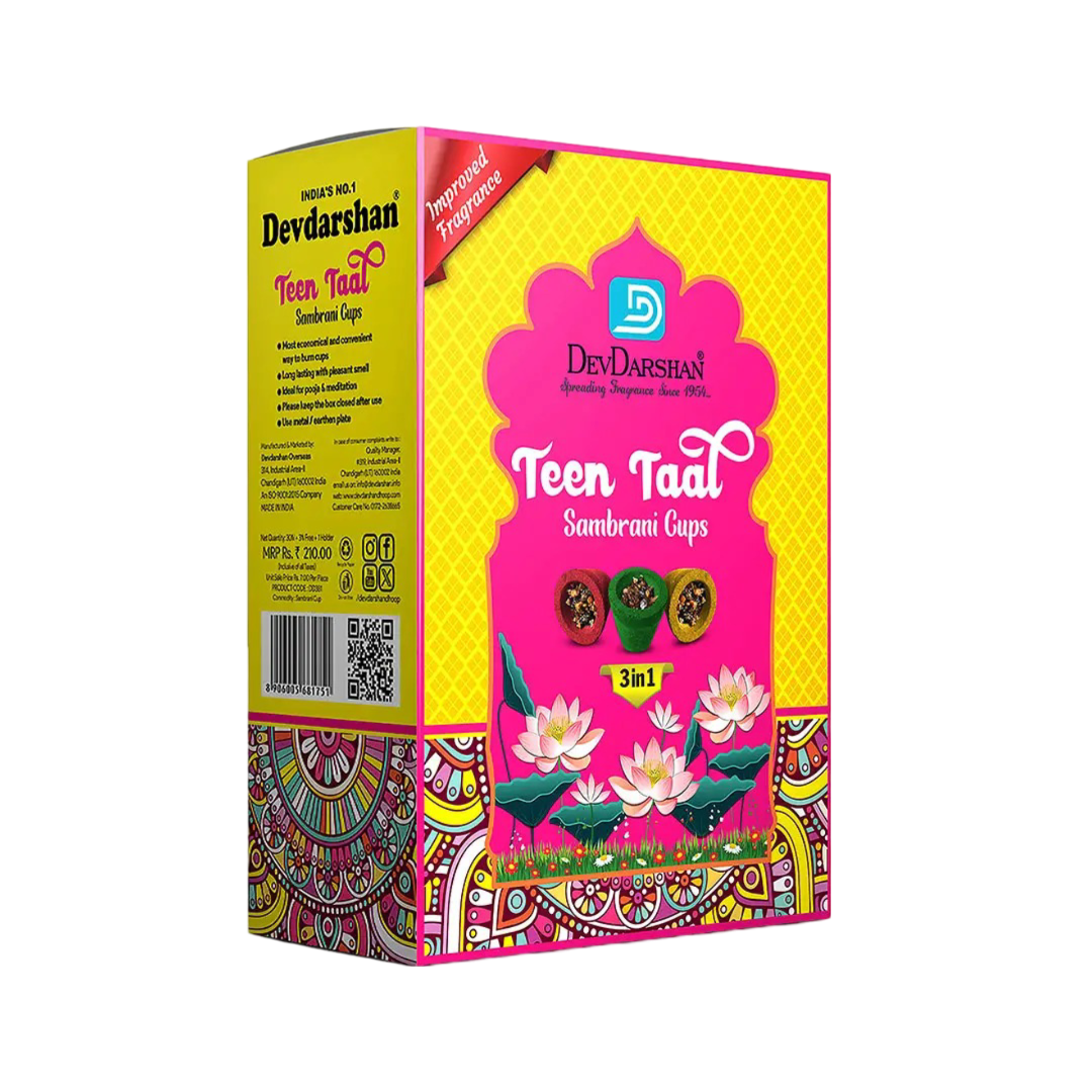 Teen Taal Sambrani Havan Cups - 3-in-1 pack (30 Plus 3)