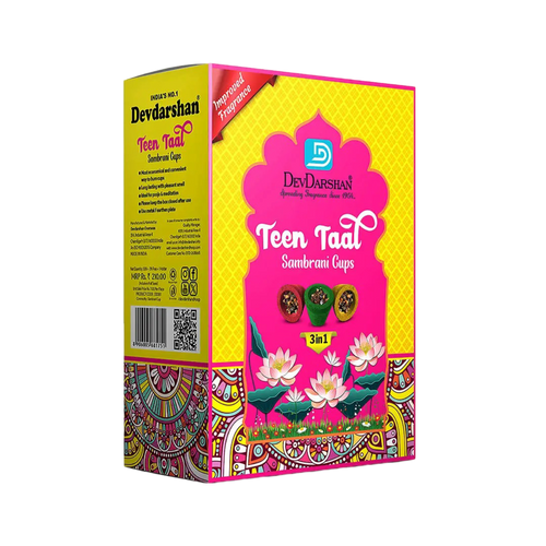 Teen Taal Sambrani Havan Cups - 3-in-1 pack (30 Plus 3)