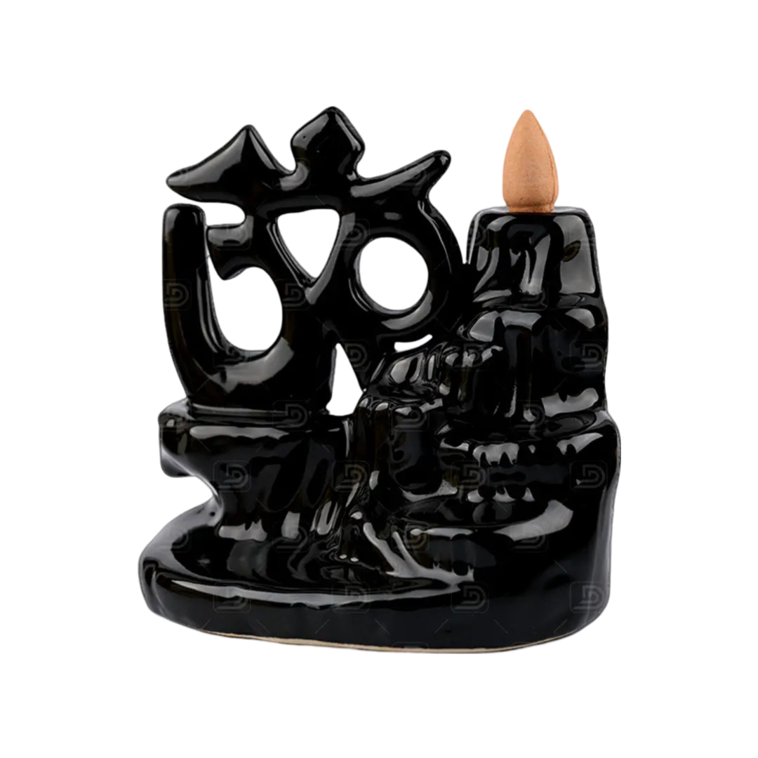 Buy Ceramic Om Fountain Smoke Backflow Incense Burner