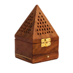 Pyramid Wooden Incense Holder for Bakhoor, Sambrani and Incense Cones