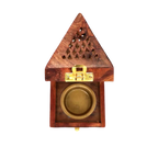 Pyramid Wooden Incense Holder for Bakhoor, Sambrani and Incense Cones
