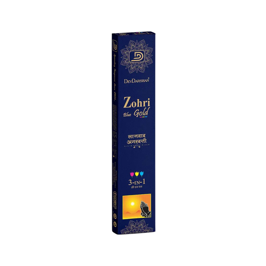 Zohri Gold Blue 3 in 1 Incense Sticks (18g)