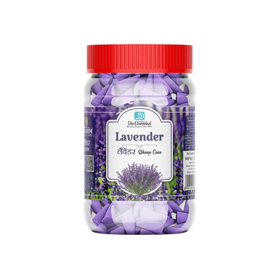 Natural Lavender Dhoop Cone Jar – Luxury Floral Fragrance
