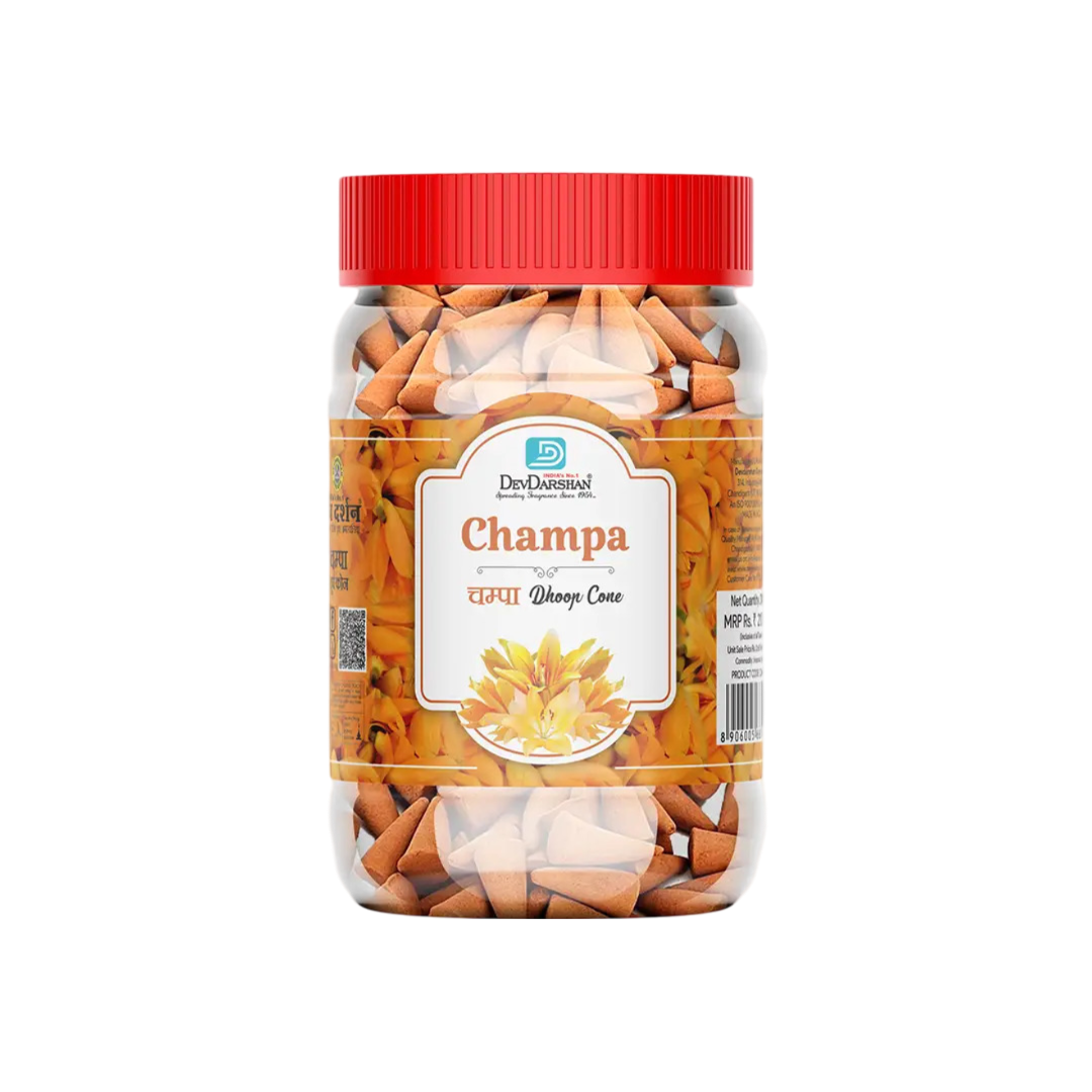 Buy Champa Dry Dhoop Cone Jar for Puja – Premium Aroma