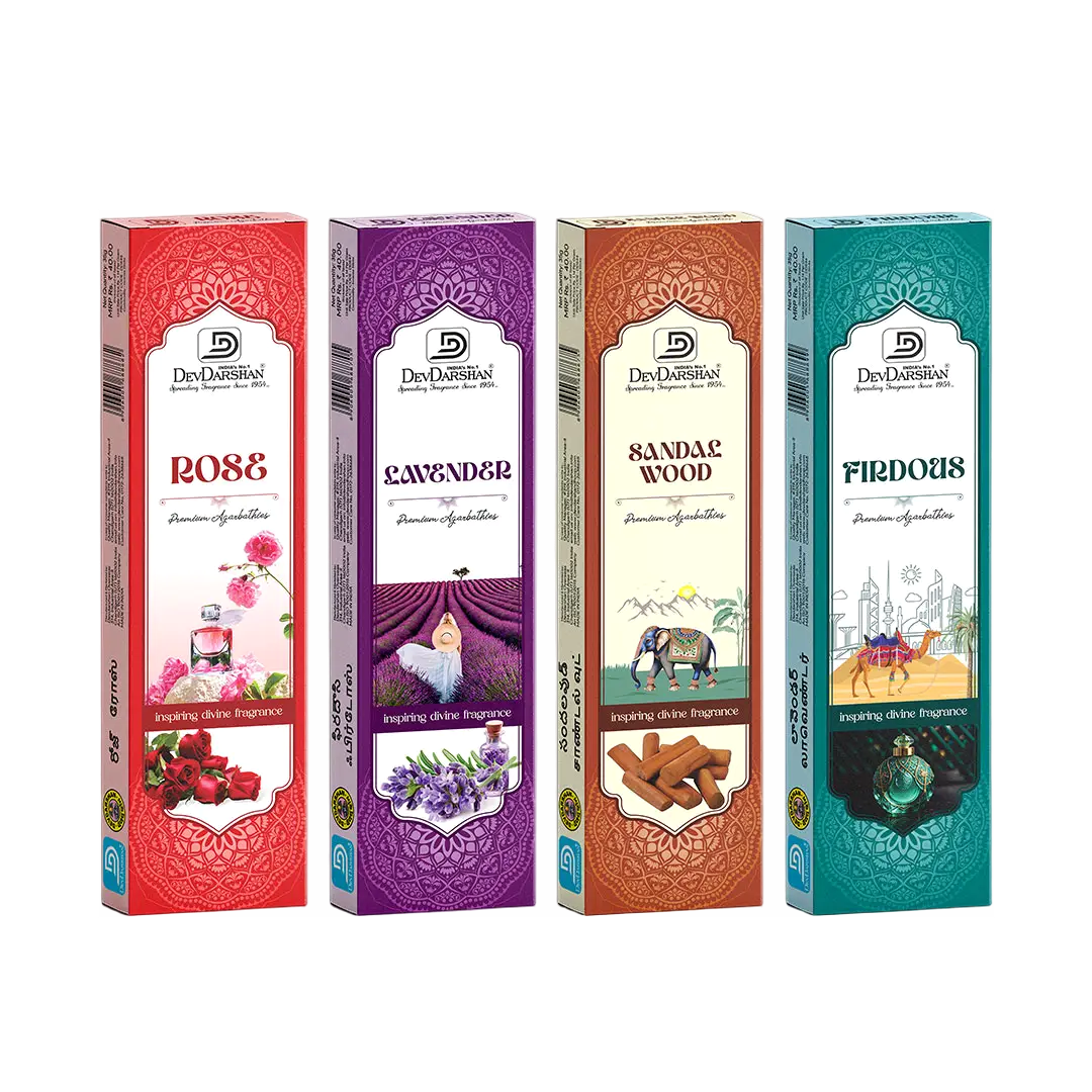 Premium 4 In 1 Incense Sticks Combo Pack - Divine Fragrance