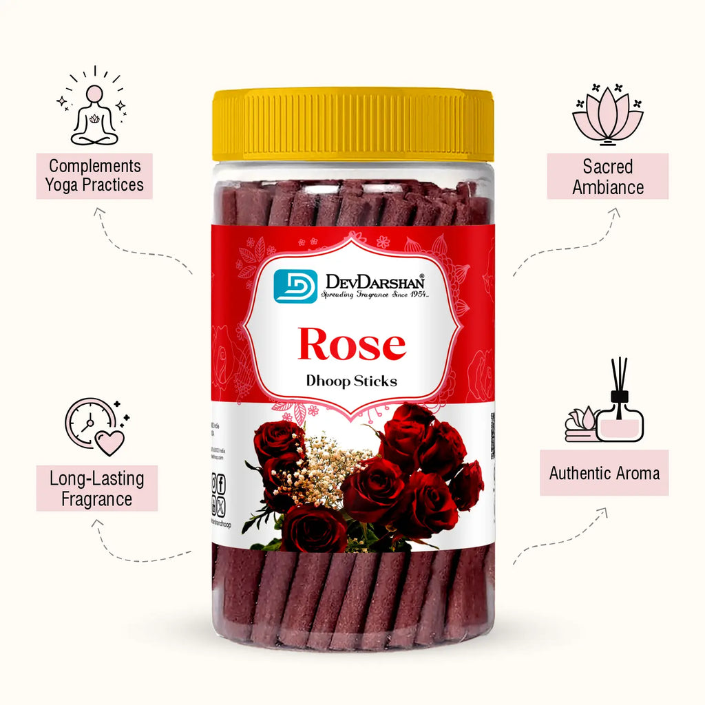 Rose Dry Dhoop Sticks Jar (85g) 3