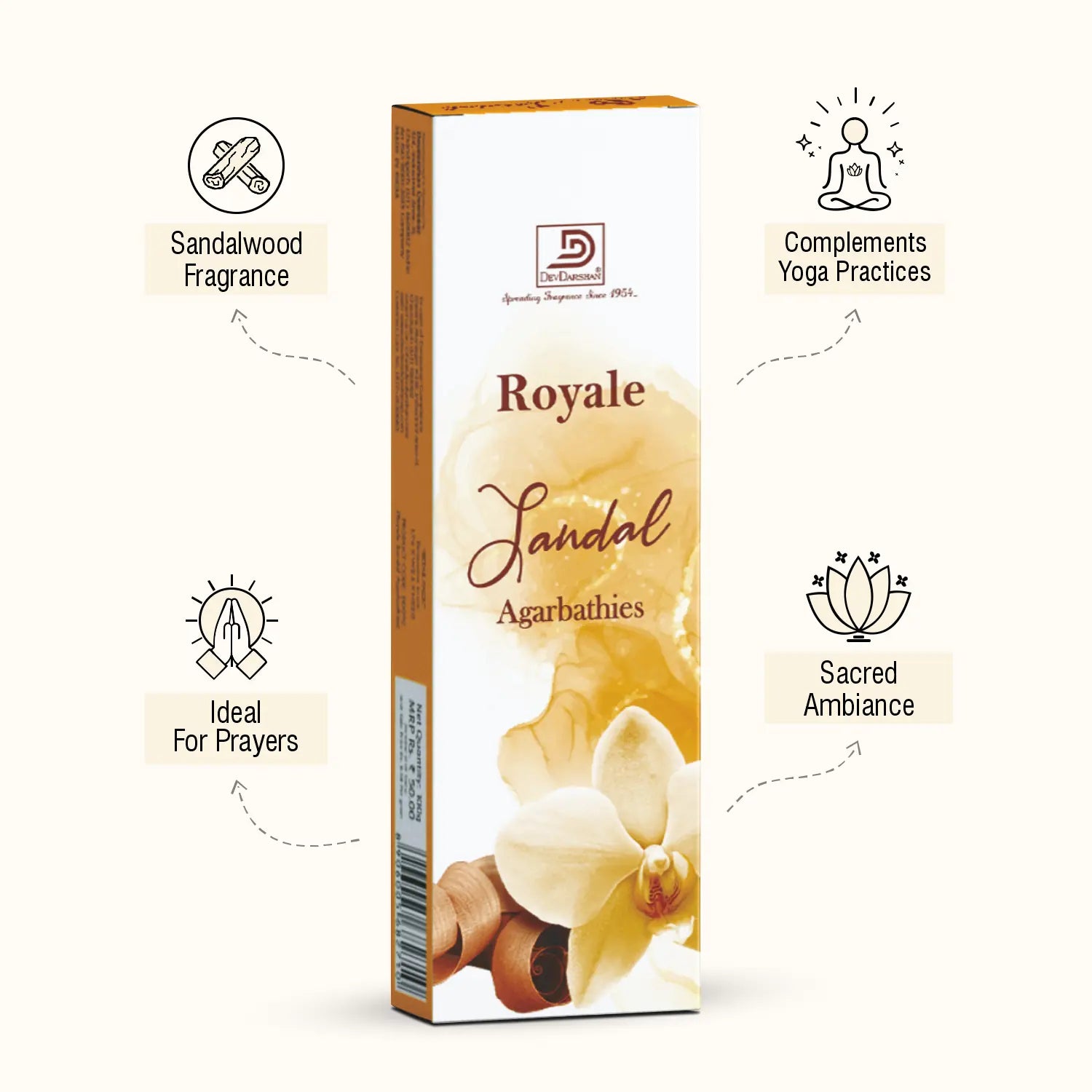 Royale Sandal Incense Sticks (100g) 3