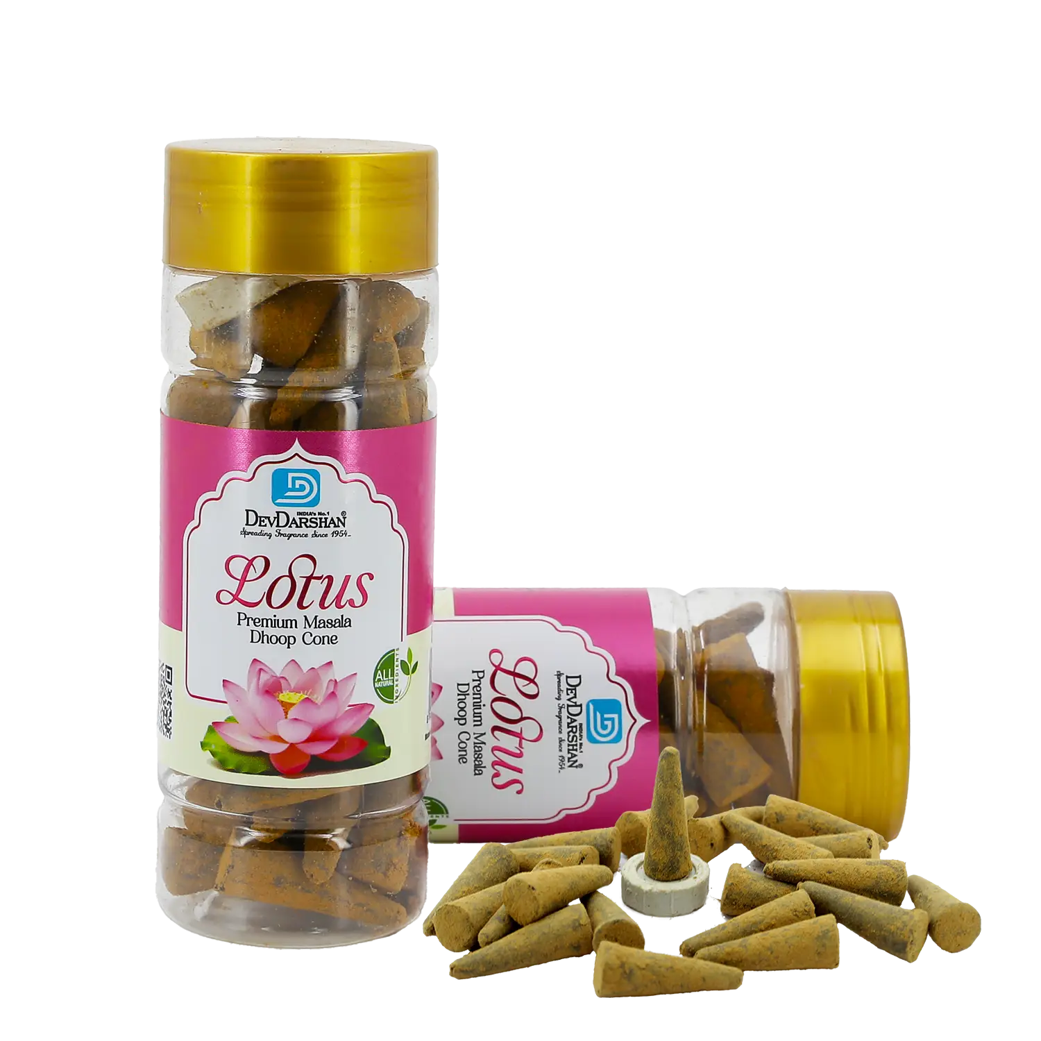 Premium Masala Dhoop Cones Jar 80g Lotus 2