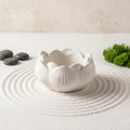 Ceramic Lotus Tealight Candle Holder (Classic Off-White)