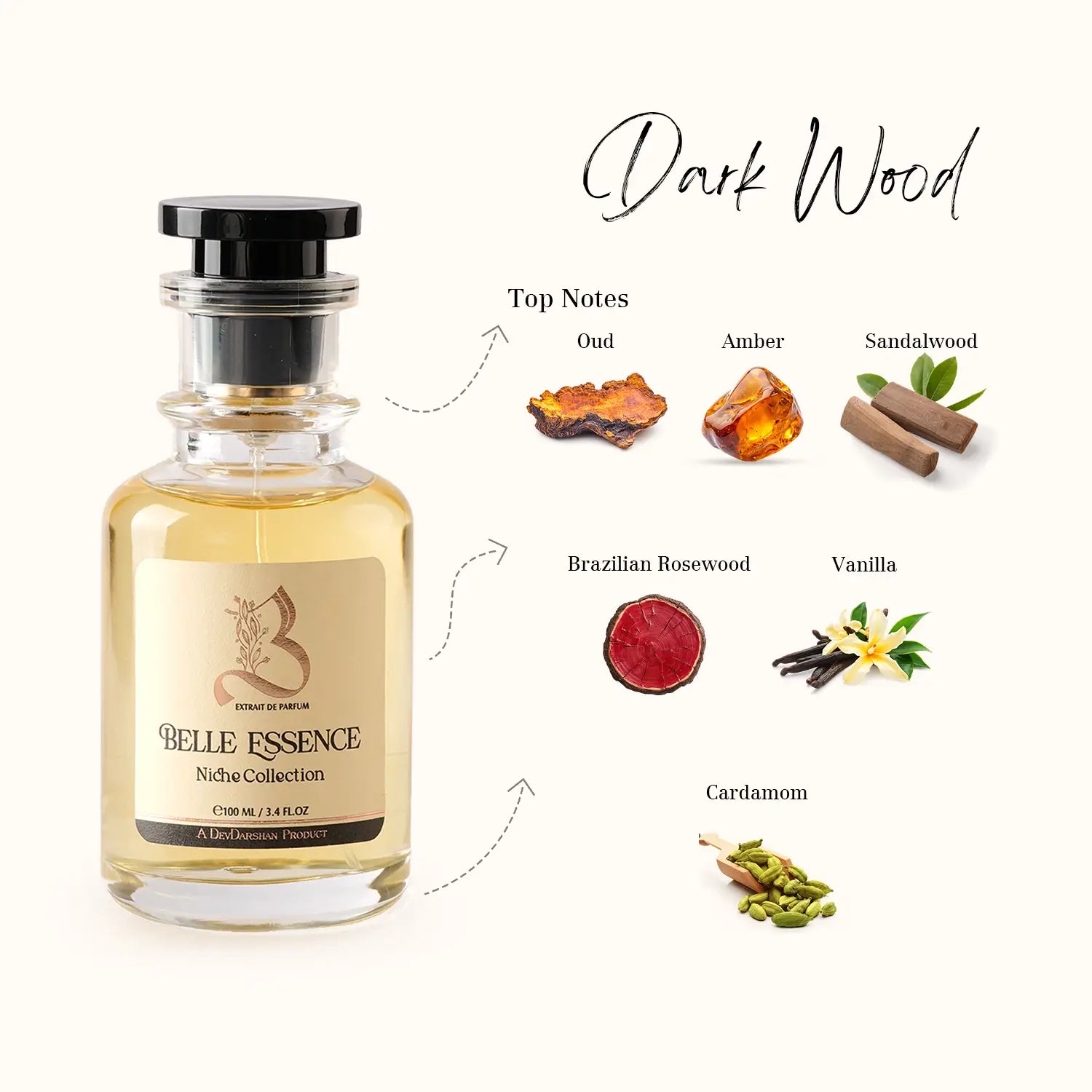 Belle Essence Dark Wood Parfum for Men (100ml)