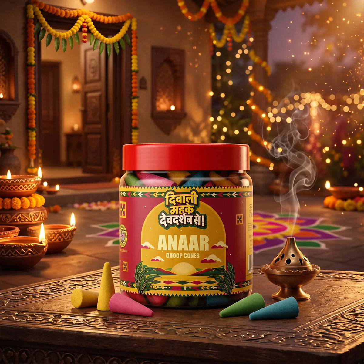 Diwali Special Anaar Dhoop Cones Jar (100g)