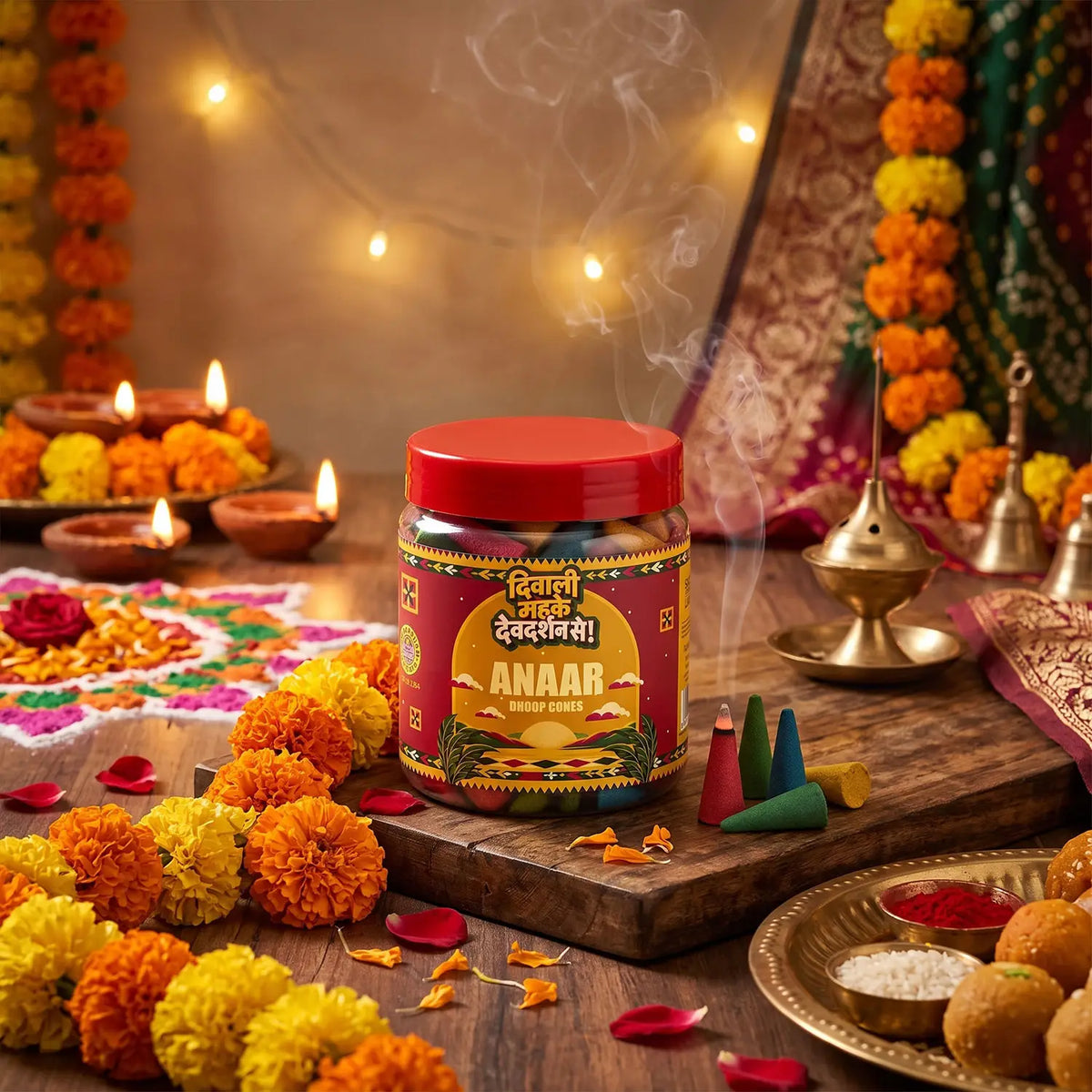 Diwali Special Anaar Dhoop Cones Jar (100g)