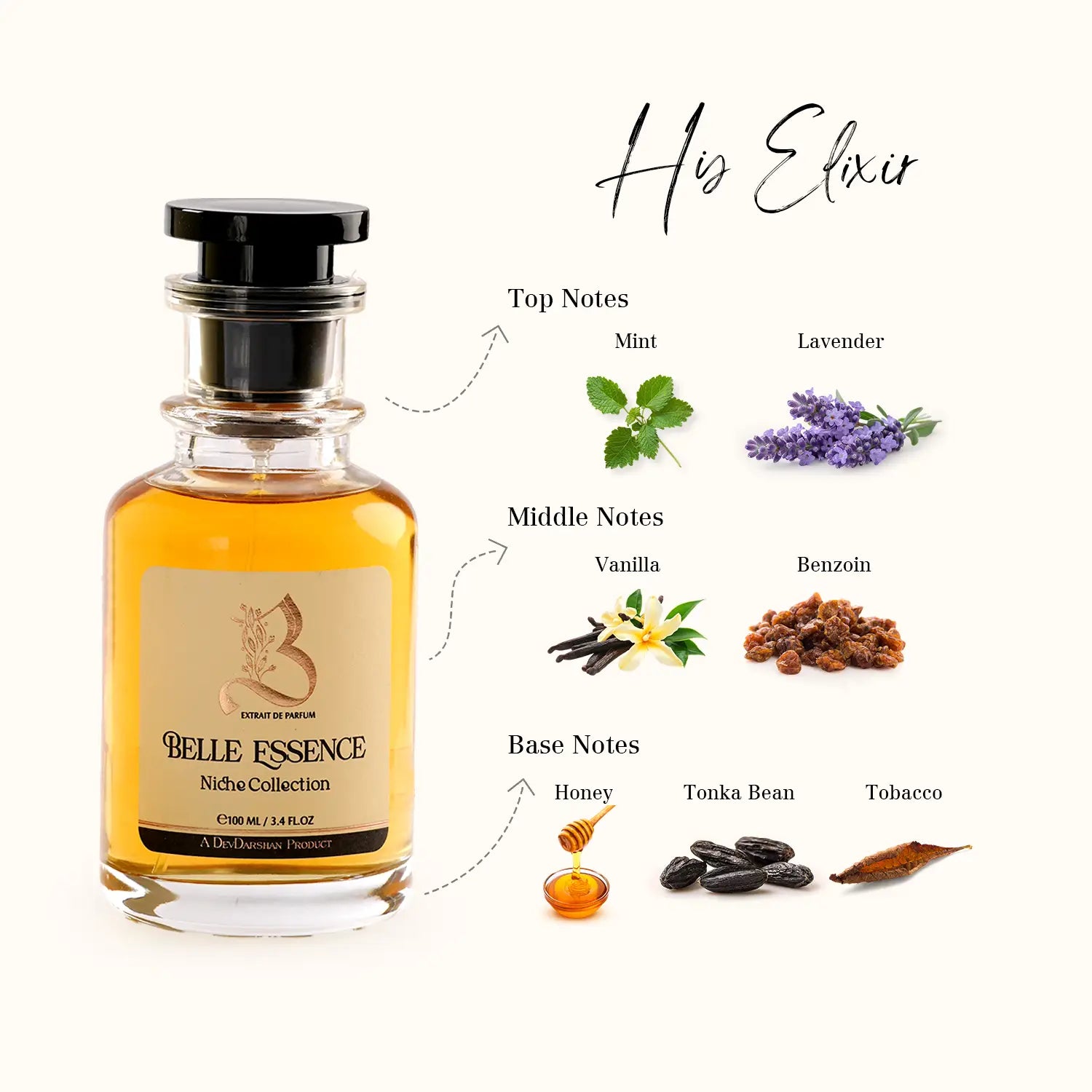 Belle Essence His Elixir Parfum for Men (100ml)