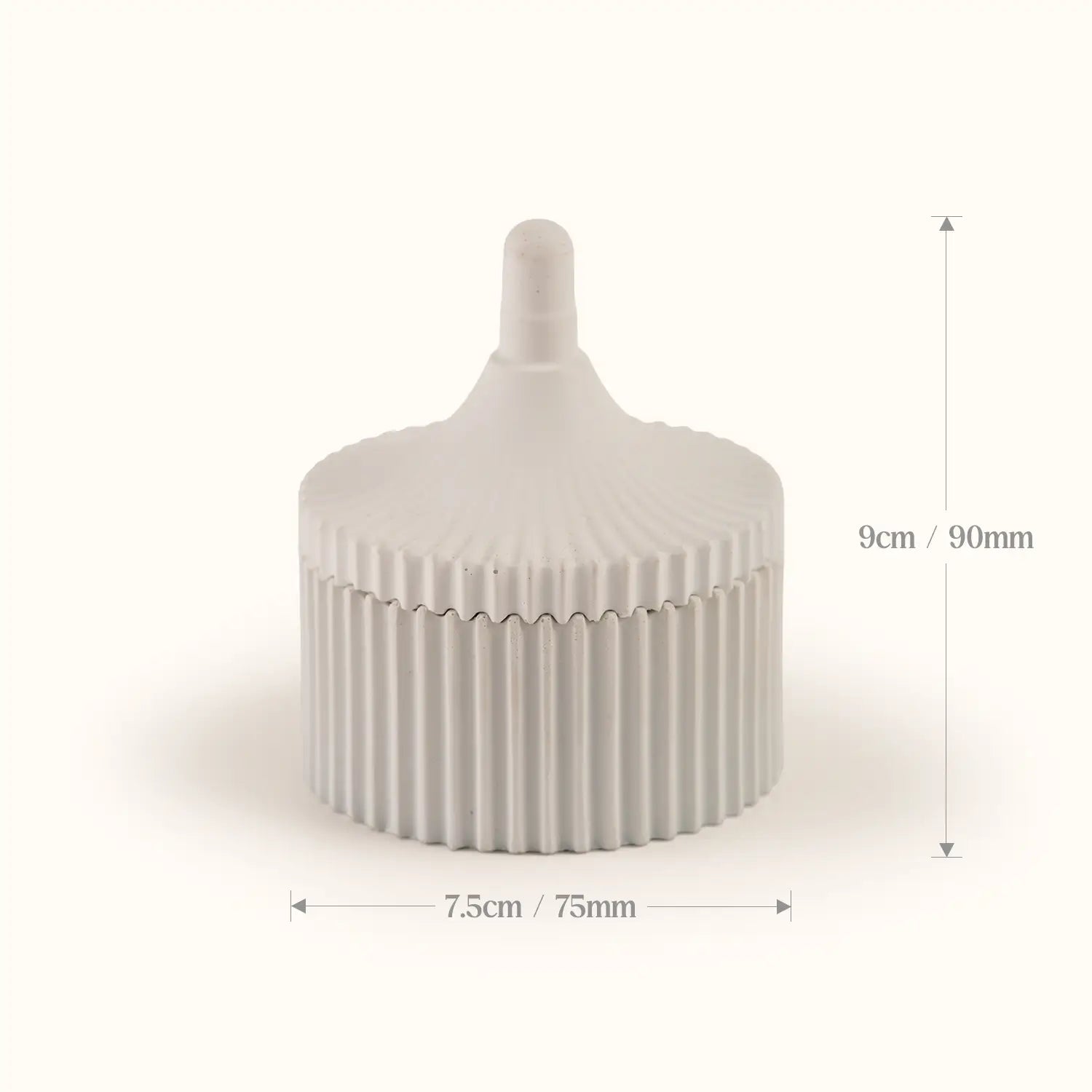 Trinket Jar Scented Candle with Dome Lid (Off White Gray)