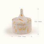 Trinket Jar Scented Candle with Dome Lid (Off White Gray with Stokes of Gold)