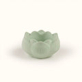 Ceramic Lotus Tealight Candle Holder (Sage Green)