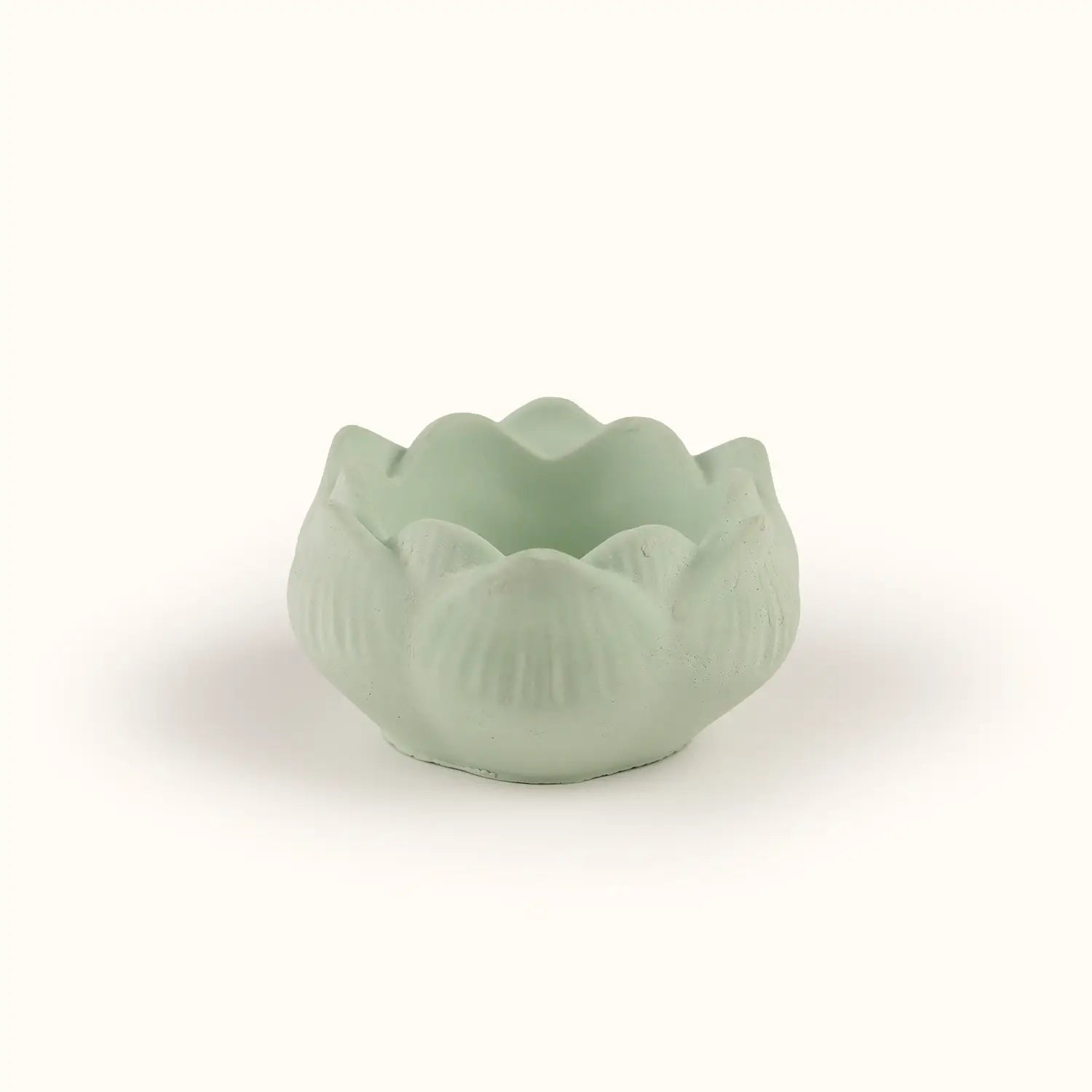 Ceramic Lotus Tealight Candle Holder (Sage Green)