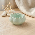 Ceramic Lotus Tealight Candle Holder (Sage Green)