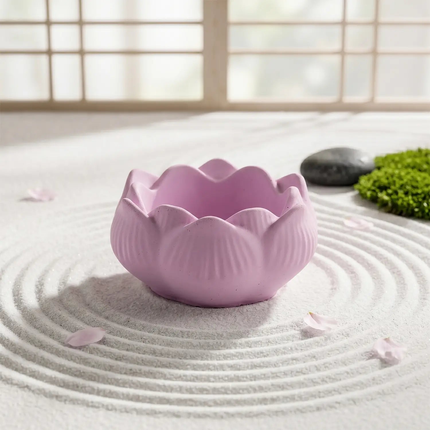 Ceramic Lotus Tealight Candle Holder (Sakura Pink)
