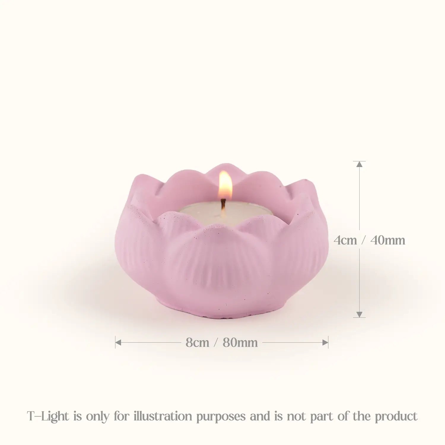 Ceramic Lotus Tealight Candle Holder (Sakura Pink)